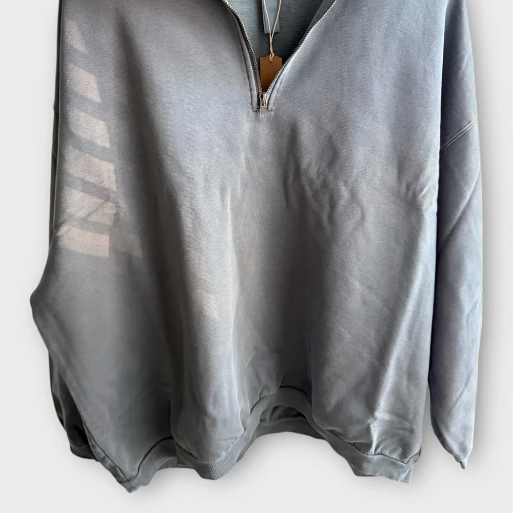 SKIMS Boyfriend Fleece Slouchy Half Zip Pullover – Slate Blue (NWT) - Picture 3 of 10